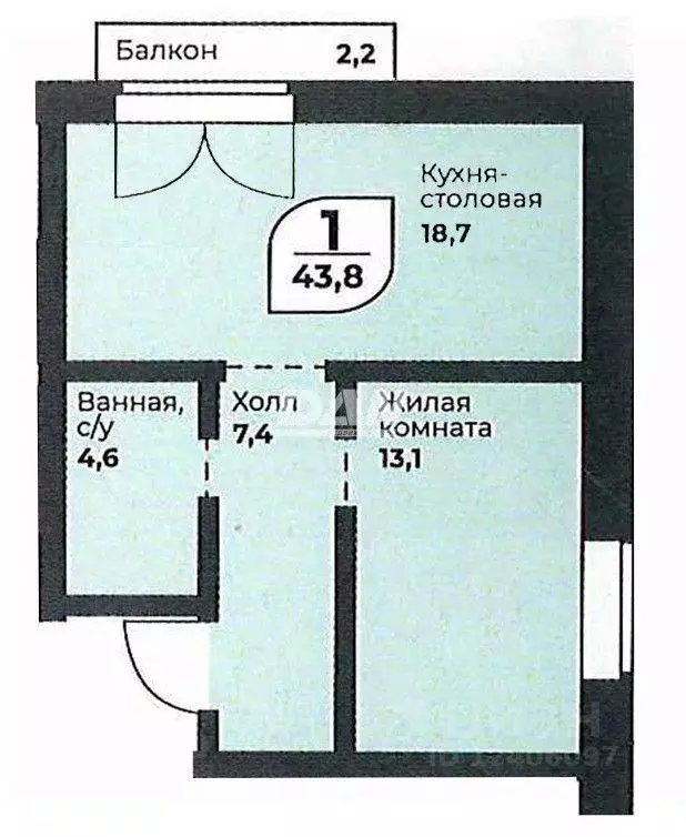 1-к кв. Челябинская область, Сосновский муниципальный округ, пос. ... - Фото 2