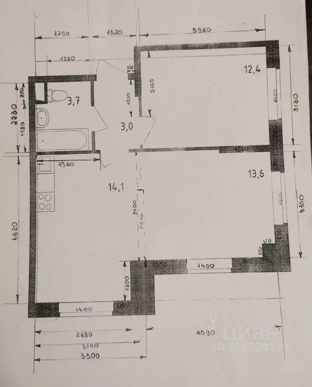 Квартира, 2 комнаты, 47 м - Фото 1