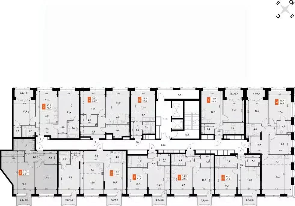2-к кв. Нижегородская область, Нижний Новгород Черниговская ул. (60.1 ... - Фото 1