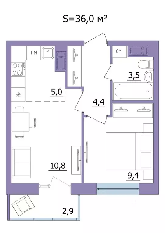 2-к кв. Карелия, Петрозаводск ул. Фурманова, 41 (36.0 м) - Фото 1