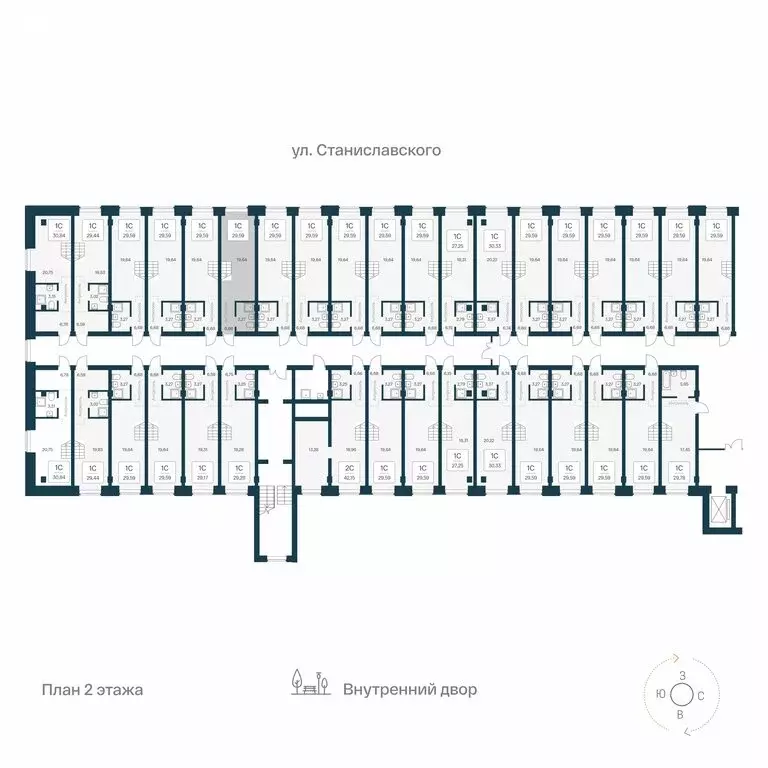 Квартира-студия: Новосибирск, улица Станиславского, 25 (29.59 м) - Фото 1