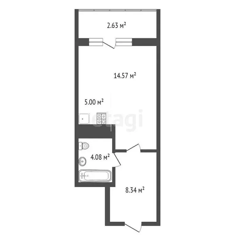 Квартира-студия: Туапсе, улица Портовиков, 39/4 (35 м) - Фото 0