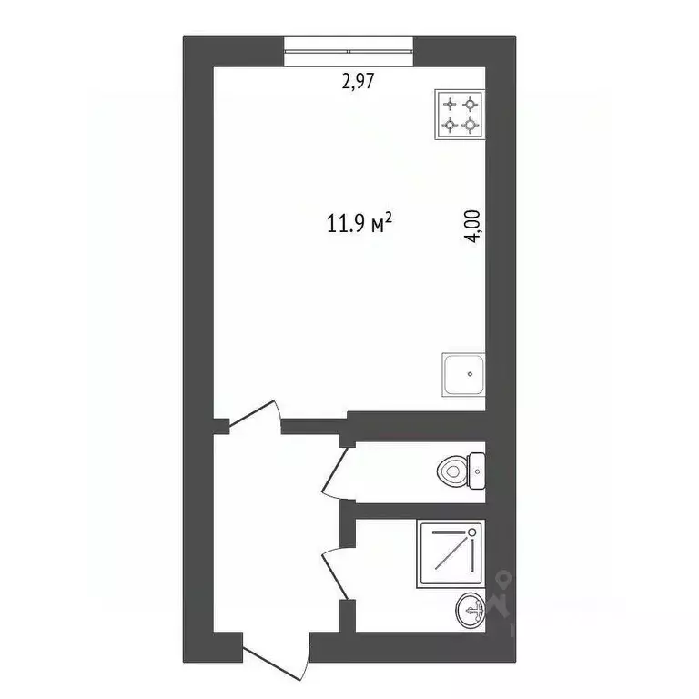 Комната Амурская область, Благовещенск ул. Островского, 234 (11.9 м) - Фото 1