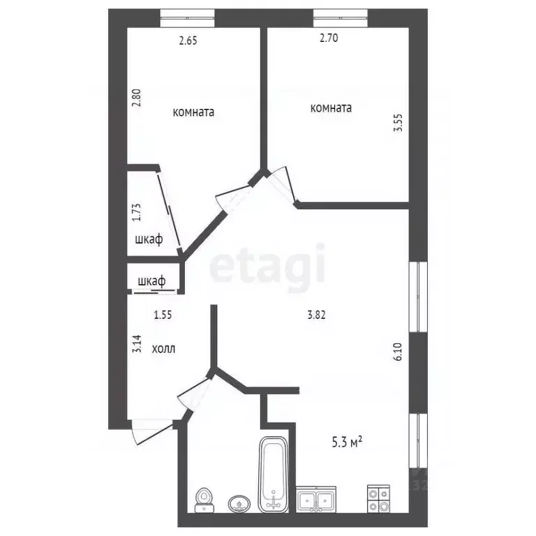 3-к кв. Орловская область, Орел ул. Тургенева, 46 (61.4 м) - Фото 1