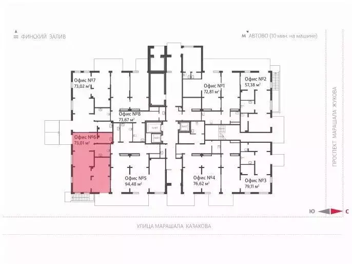 Помещение свободного назначения в Санкт-Петербург Морская миля жилой ... - Фото 2