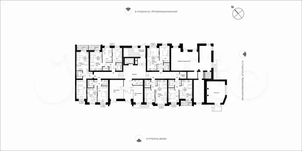 1-к. квартира, 45,7 м, 1/9 эт. - Фото 1
