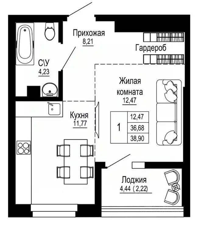 1-к кв. Ростовская область, Ростов-на-Дону Привокзальная ул., 3в ... - Фото 0