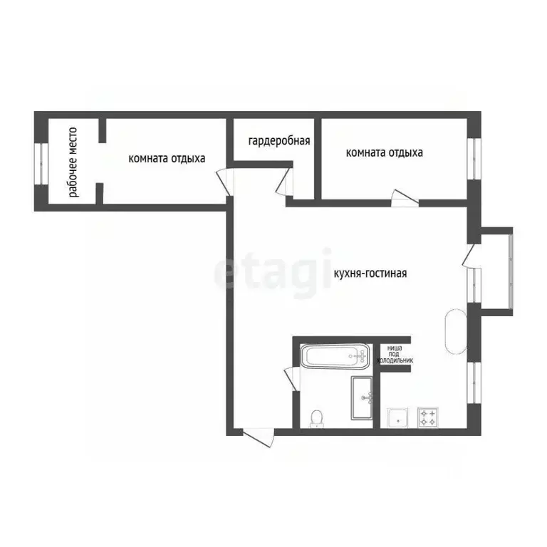 2-к кв. Тюменская область, Тюмень ул. Мельникайте, 90А (54.6 м) - Фото 2