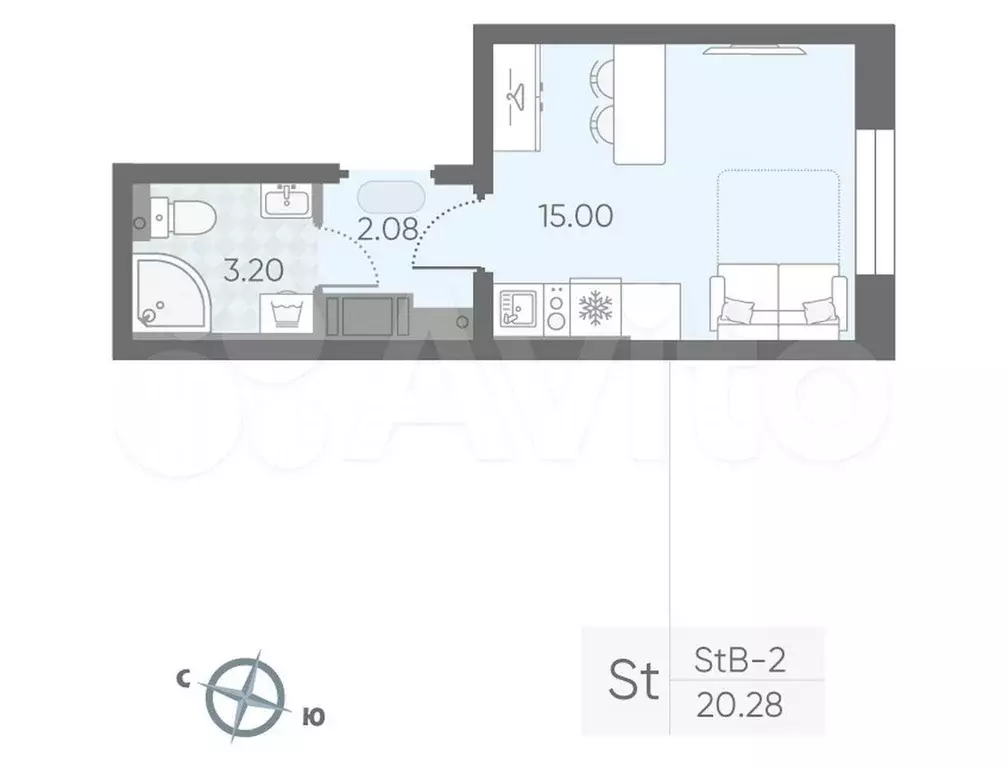 Квартира-студия, 20 м, 18/25 эт. - Фото 0