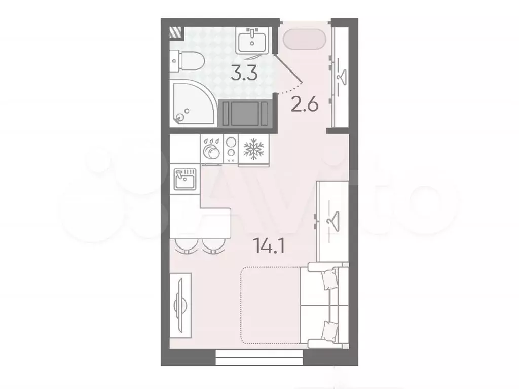 Квартира-студия, 20 м, 6/19 эт. - Фото 0