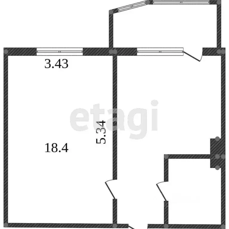 1-к кв. ханты-мансийский ао, сургут ул. крылова, 26 (43.8 м) - Фото 1