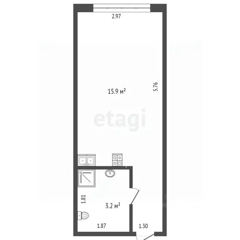 Студия Севастополь с. Орловка, ш. Качинское, 33Б/1 (19.9 м) - Фото 1