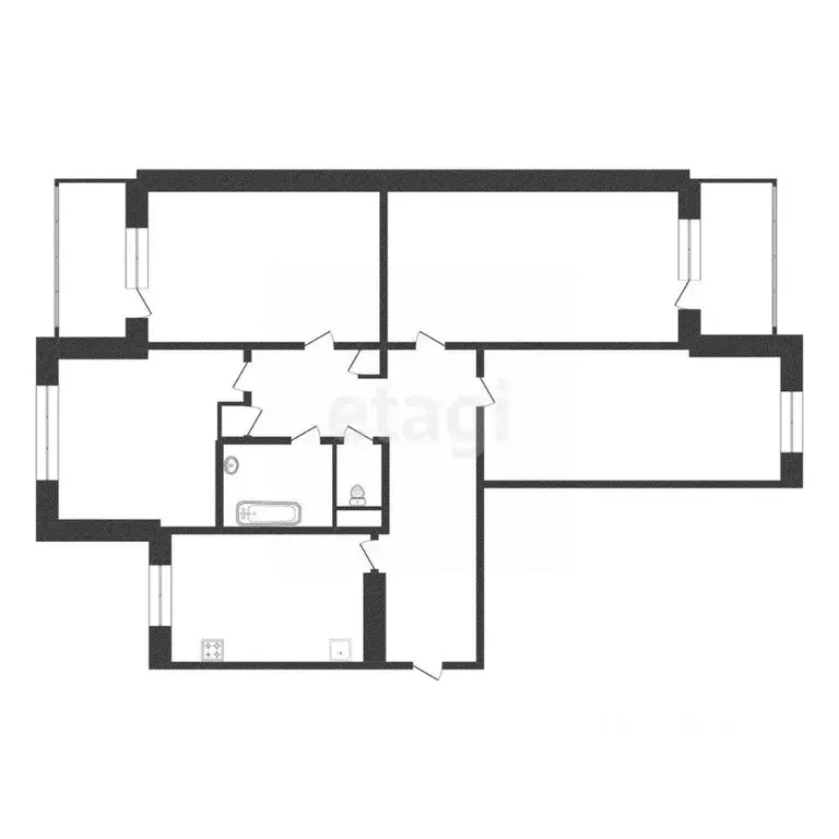 4-к кв. Белгородская область, Белгород ул. Губкина, 41 (85.0 м) - Фото 2