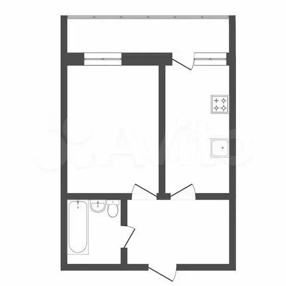 1-к. квартира, 27 м, 7/9 эт. - Фото 0