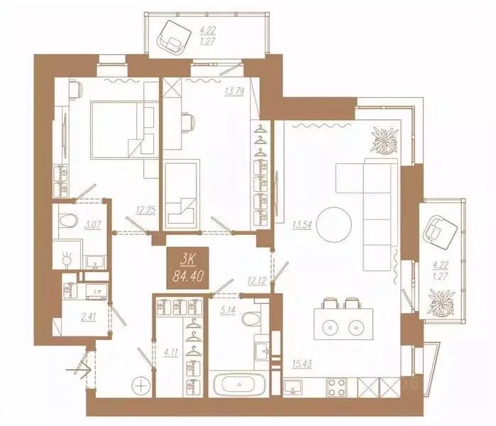 3-к кв. Красноярский край, Красноярск ул. 3-я Краснодарская, 14А/3 ... - Фото 0