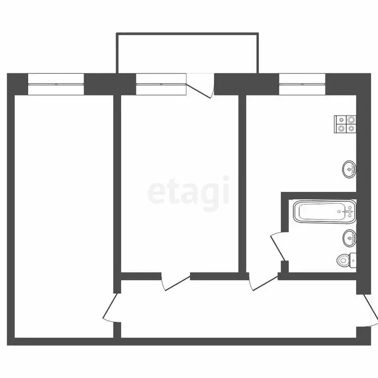 2-комнатная квартира: Ангарск, микрорайон 6А, 1 (51.5 м) - Фото 0