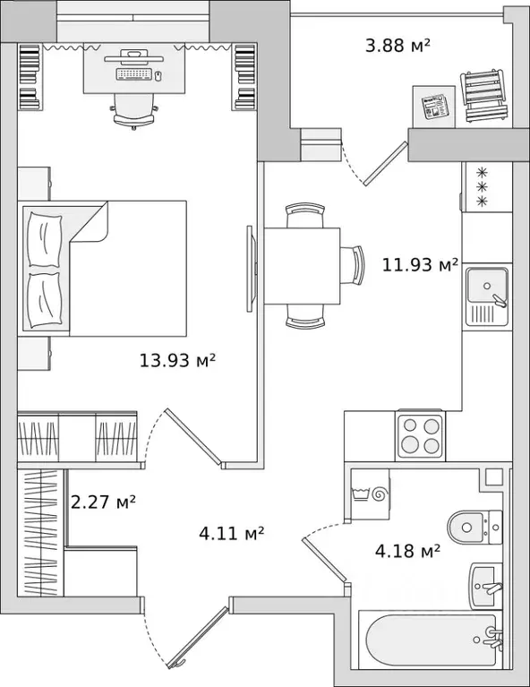 1-к кв. Санкт-Петербург ул. Плесецкая, 28к1 (35.7 м) - Фото 0