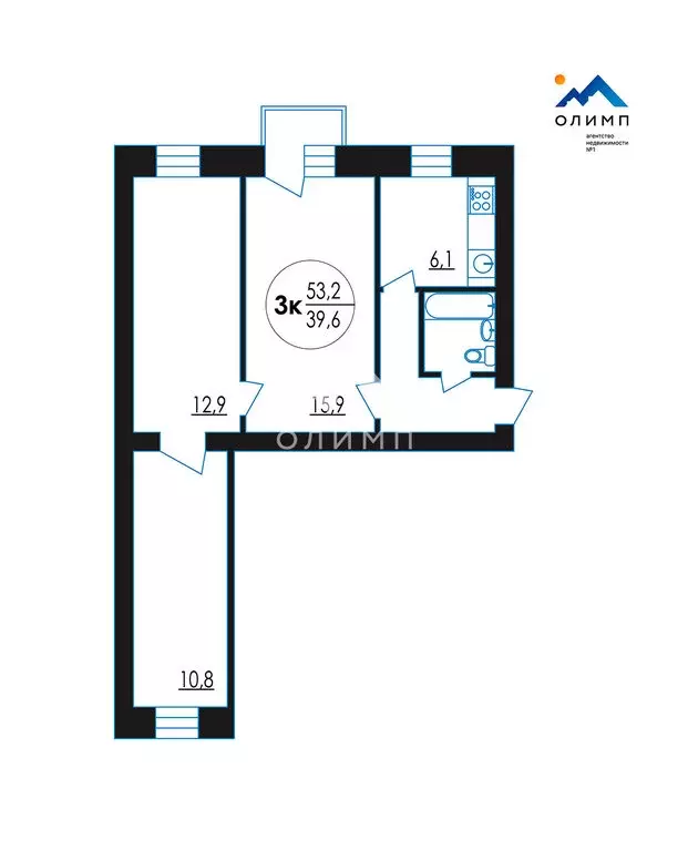 3-комнатная квартира: Вологда, Козлёнская улица, 13А (53.2 м) - Фото 2