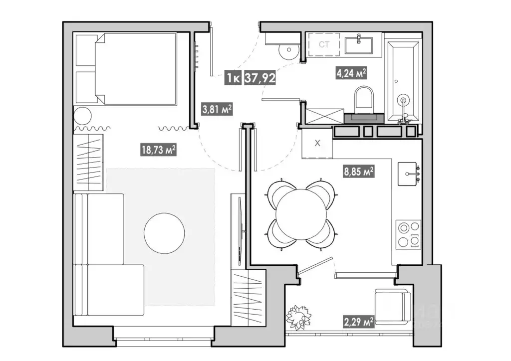 1-к кв. Приморский край, Артем  (37.92 м) - Фото 1