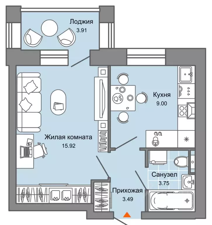 1-к кв. Кировская область, Киров ул. Дмитрия Козулева (34.0 м) - Фото 0