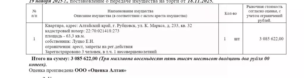 Свободной планировки кв. Алтайский край, Рубцовск ул. Карла Маркса, ... - Фото 1