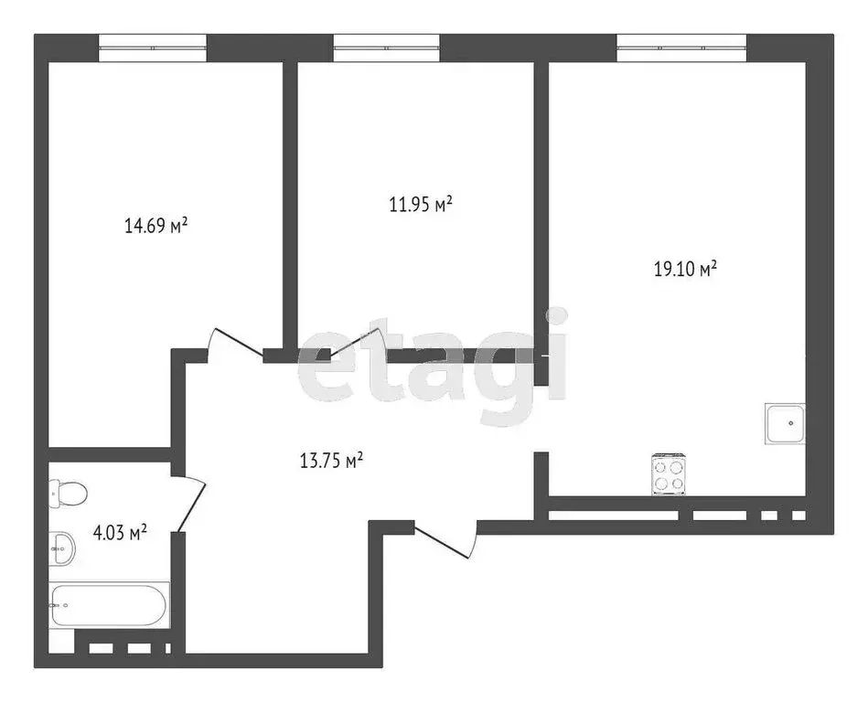 2-комнатная квартира: Тюмень, Ставропольская улица, 160/1 (63.52 м) - Фото 0
