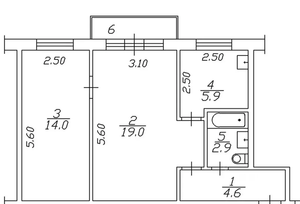 2-к кв. Красноярский край, Красноярск просп. Металлургов, 3 (46.0 м) - Фото 2