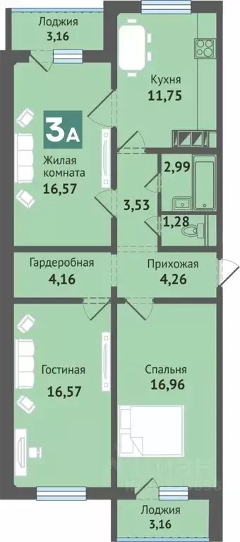 3-к кв. Марий Эл, Медведево городское поселение, Медведево пгт ул. ... - Фото 0