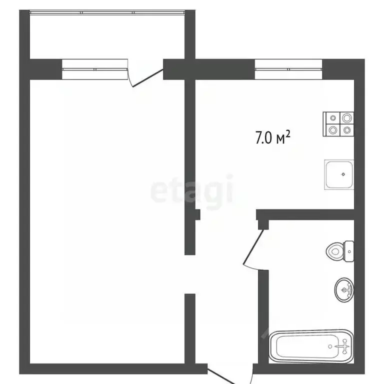 1-к кв. Крым, Симферополь ул. Бела Куна (37.0 м) - Фото 2