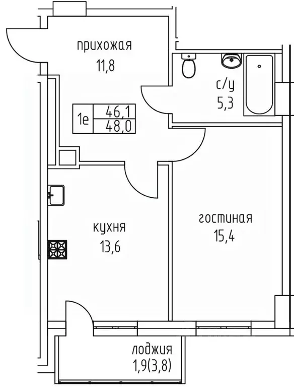 1-к кв. Саха (Якутия), Якутск просп. Михаила Николаева, 3/6 (48.0 м) - Фото 1
