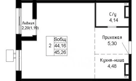 2-к кв. Приморский край, Артем  (44.16 м) - Фото 1