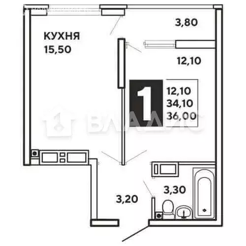 1-комнатная квартира: Краснодар, Школьный микрорайон, Школьная улица, ... - Фото 0