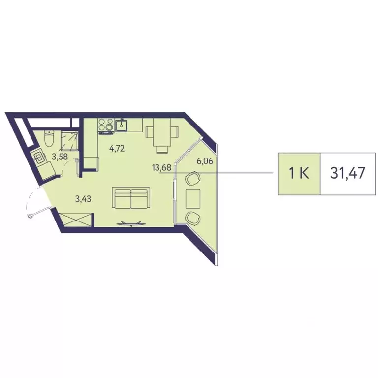 Студия Крым, Ялта муниципальный округ, Виноградное пгт Новая Ливадия ... - Фото 1