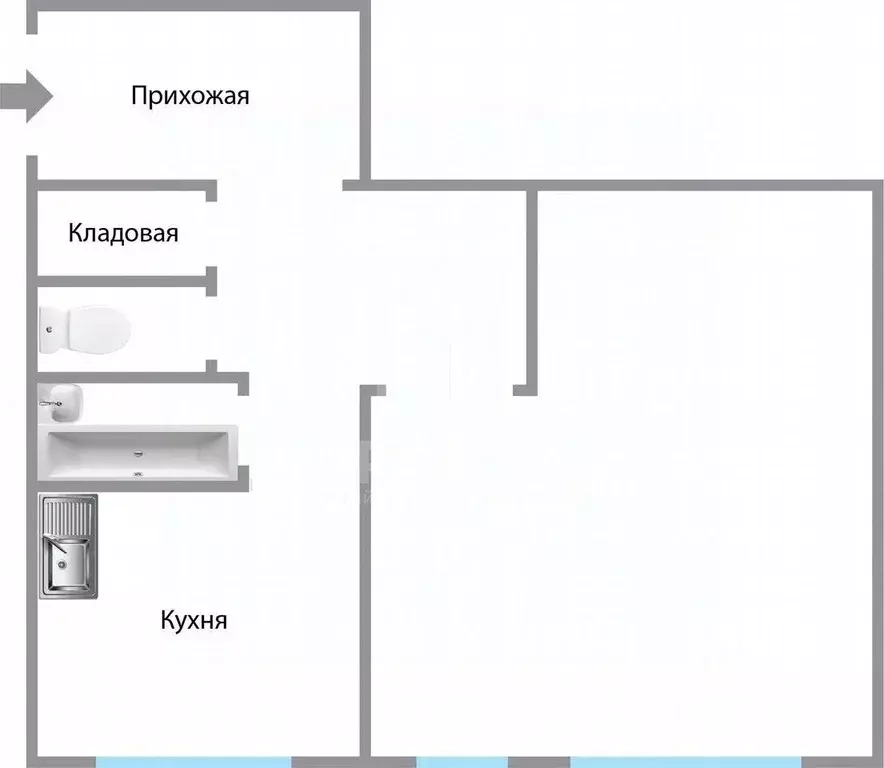 1-к кв. Ленинградская область, Всеволожский район, д. Новое Девяткино ... - Фото 2
