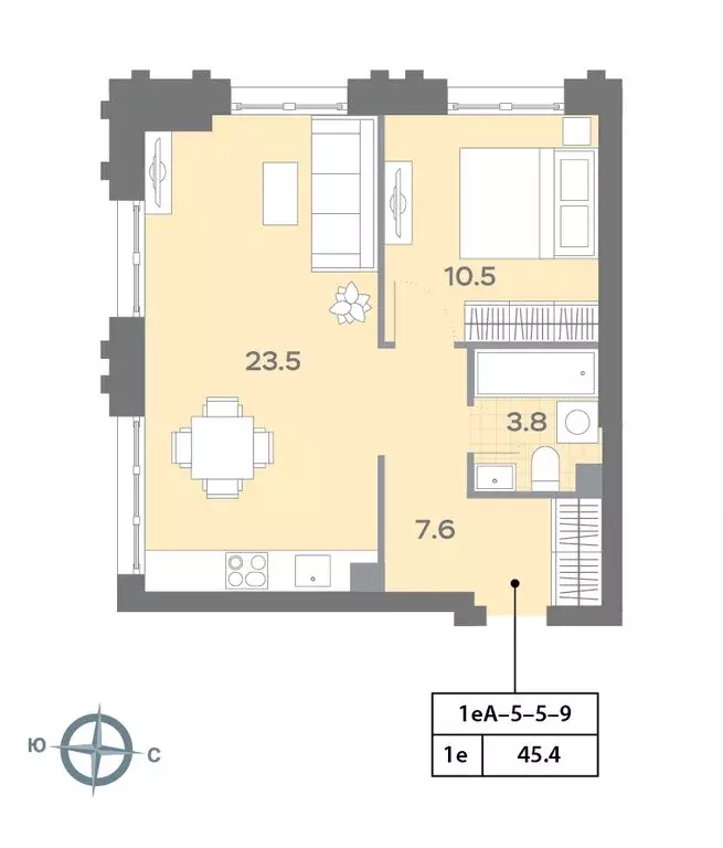 1-комнатная квартира: Москва, Ильменский проезд, 4к1 (45.3 м) - Фото 1