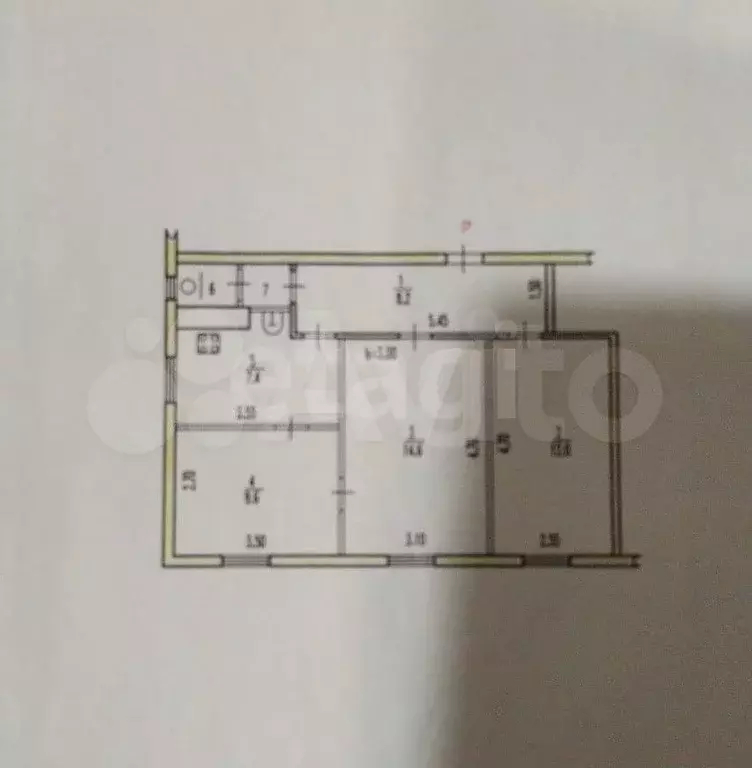 2-к. квартира, 54 м, 2/2 эт. - Фото 0