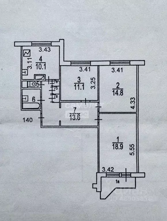 3-к кв. Москва ул. 800-летия Москвы, 32 (74.0 м) - Фото 2
