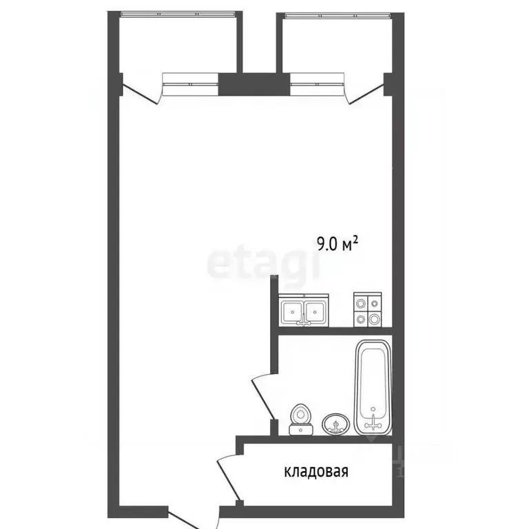 Студия Москва ул. Берзарина, 12 (40.0 м) - Фото 2