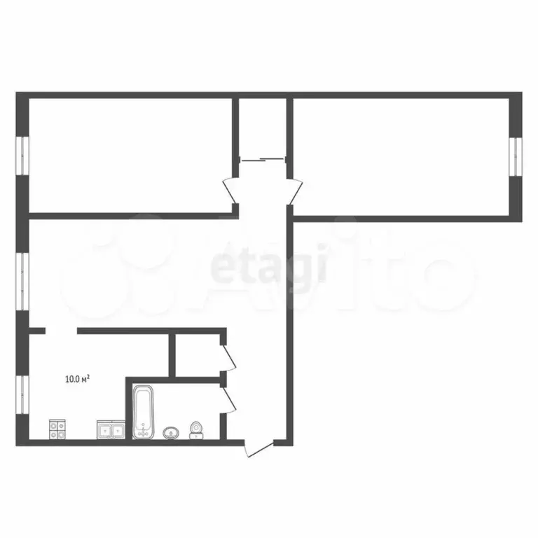 3-к. квартира, 56 м, 1/5 эт. - Фото 0