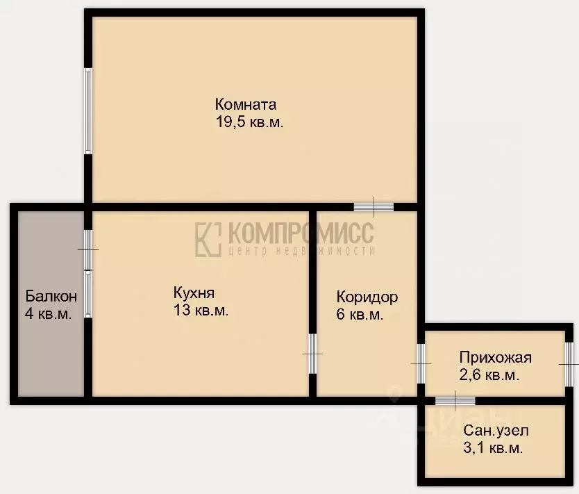 1-к кв. Краснодарский край, Северский район, Афипское городское ... - Фото 2