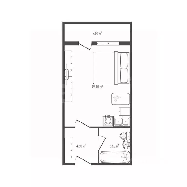 Студия Новосибирская область, Новосибирск ул. Татьяны Снежиной, 25/2 ... - Фото 2