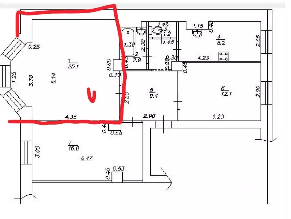 3-к кв. Смоленская область, Смоленск ул. Крупской, 57 (25.0 м) - Фото 1