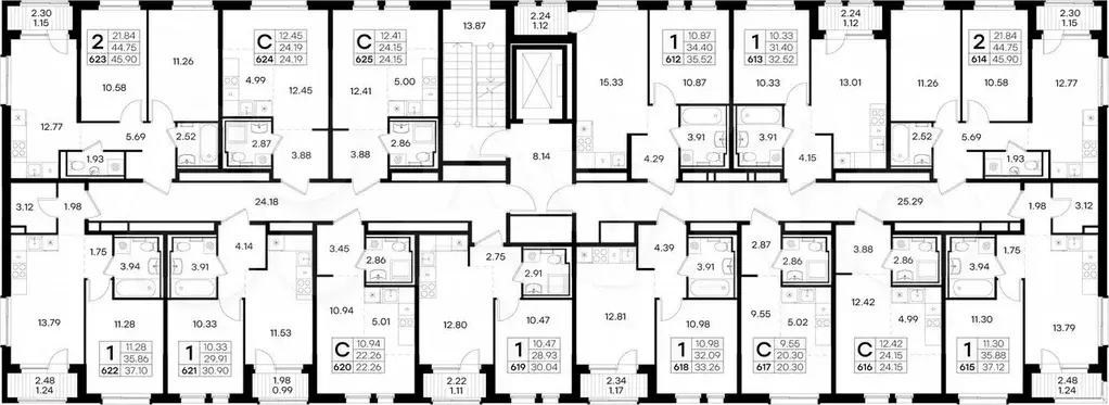 1-к. квартира, 37,1 м, 2/9 эт. - Фото 1