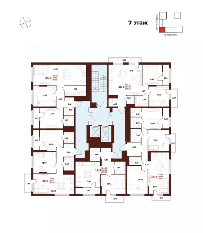 2-к кв. Пензенская область, Пенза Арбери жилой комплекс (75.69 м) - Фото 1