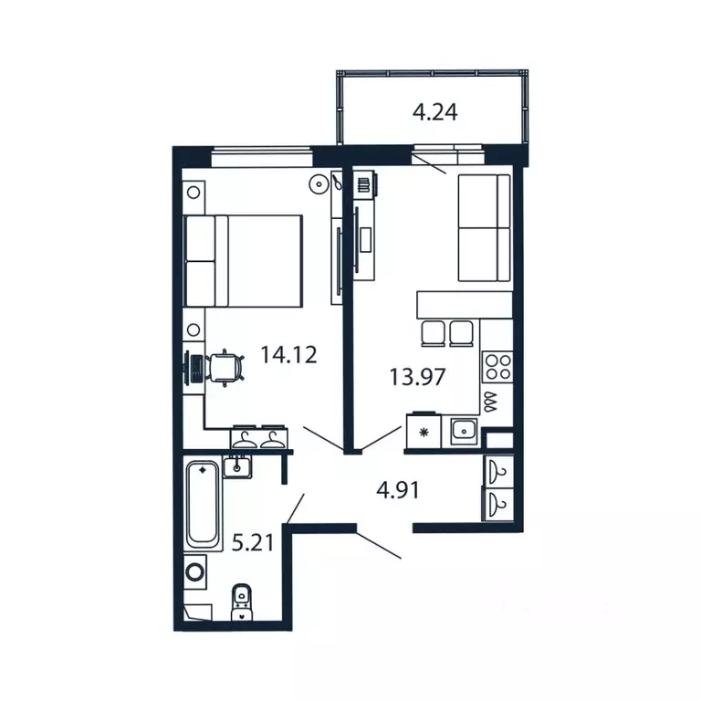 1-к кв. Ленинградская область, Мурино Всеволожский район, просп. ... - Фото 1