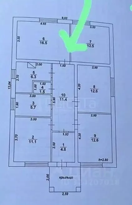 Дом в Воронежская область, с. Новая Усмань ул. Никольская (118 м) - Фото 2