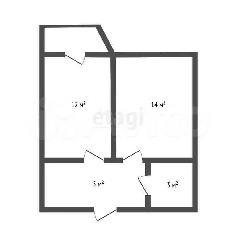 1-к. квартира, 34,8 м, 4/12 эт. - Фото 0