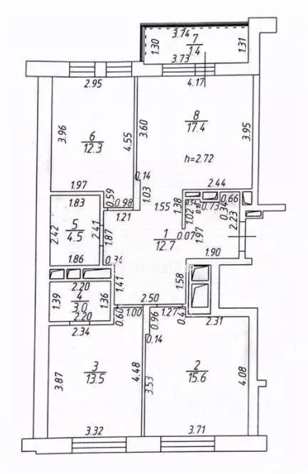 4-к кв. Татарстан, Казань ул. Академика Губкина, 12Б (83.2 м) - Фото 2
