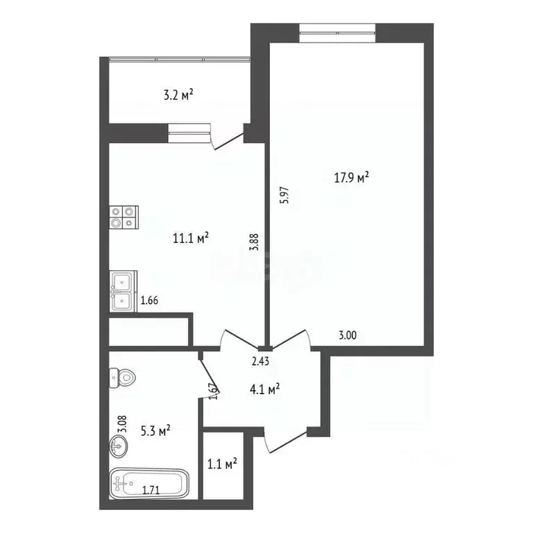 1-к кв. Московская область, Раменское ул. Лучистая, 7 (39.5 м) - Фото 2
