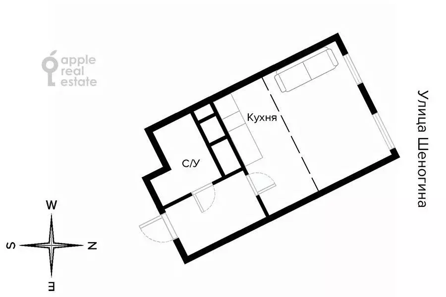 Студия Москва Шелепихинская наб., 34к5 (29.0 м) - Фото 1